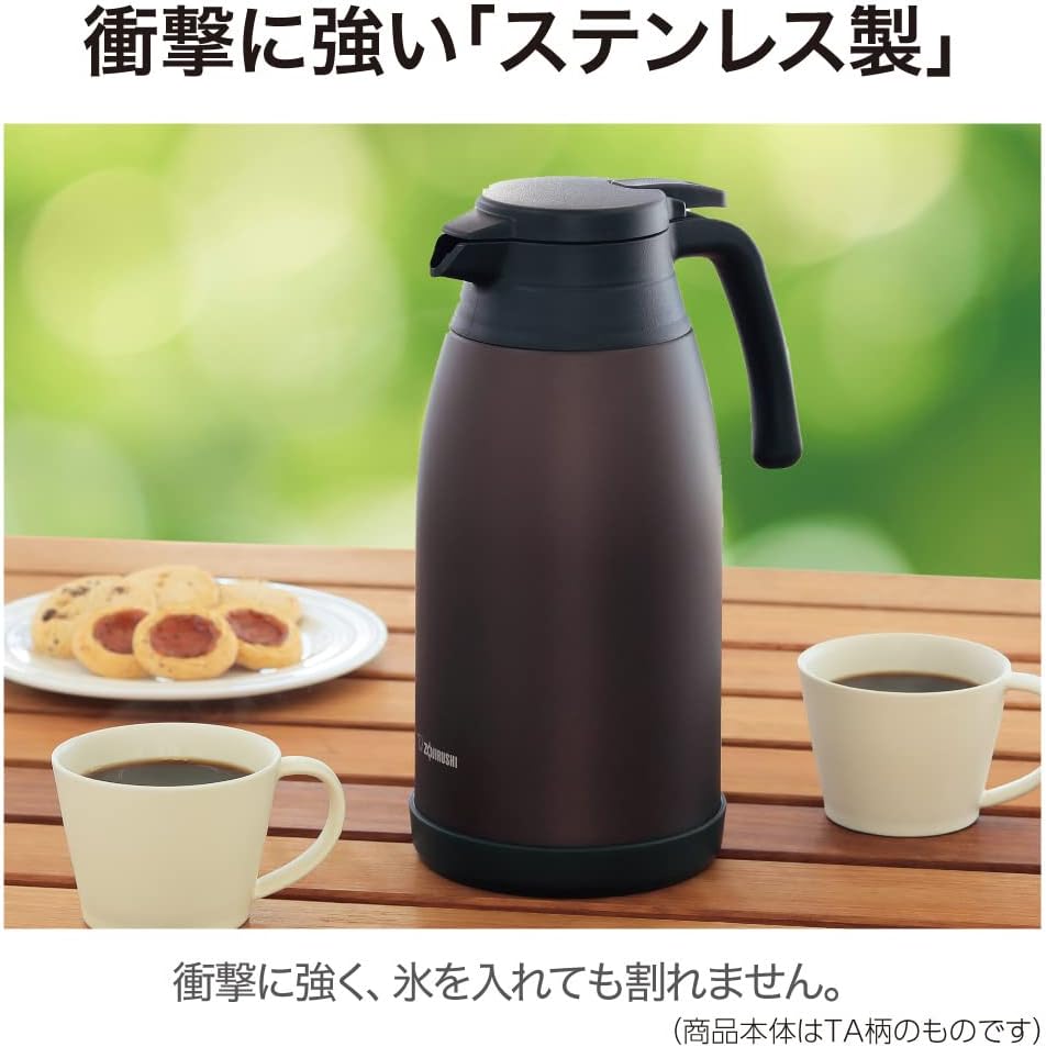 Zojirushi Mahobin SH-RA19-TA Stainless Steel Pot, 64.2 fl oz (1.9 L) Pot, Tabletop, Wide Mouth, Approx. 2.6 inches (6.5 cm), Stainless Steel Vacuum Double Wall Thermal Bottle, Heat Retention/Cold