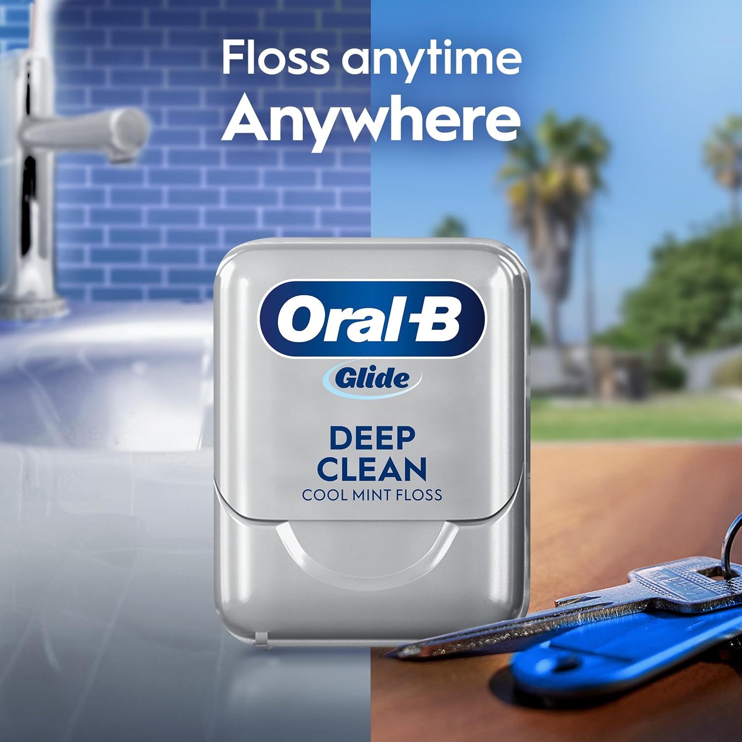 Oral-B Glide - Hilo dental resistente a las trituraciones, suave con las encías, cera natural, se desliza suavemente, sabor a menta fría, 40 M, 3 unidades