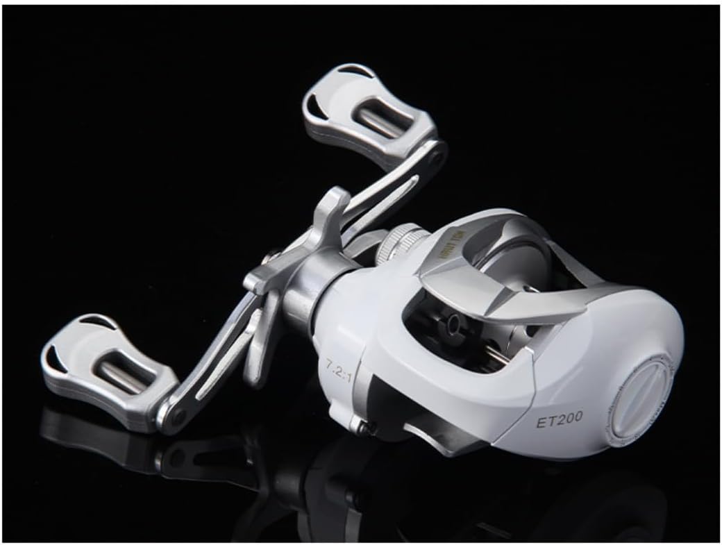 ritutou Bait Reel, White, Left/Right Handle, 7.2:1 Gear Ratio, Light Weight 222g 4+1BB Magnetic Brake, Fishing Reel