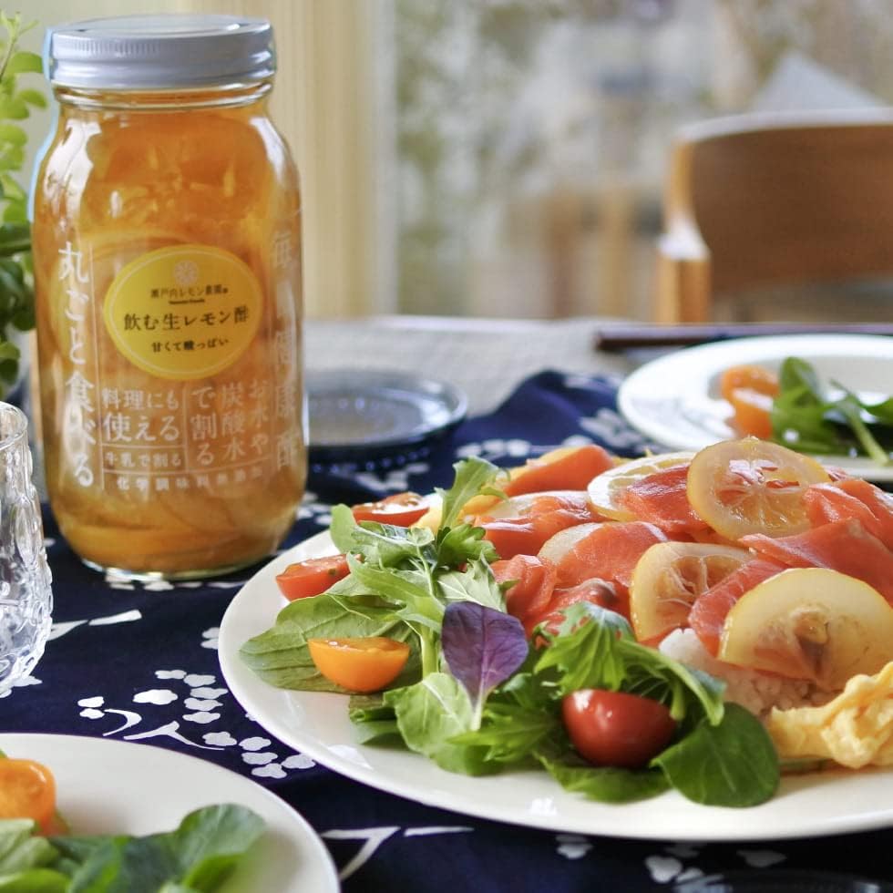 Setouchi Lemon & Apple Vinegar, 2.8 oz (820 g), Made in Hiroshima Prefecture, Lemon, Set of 2, No Chemical Seasoning, Health Souvenir