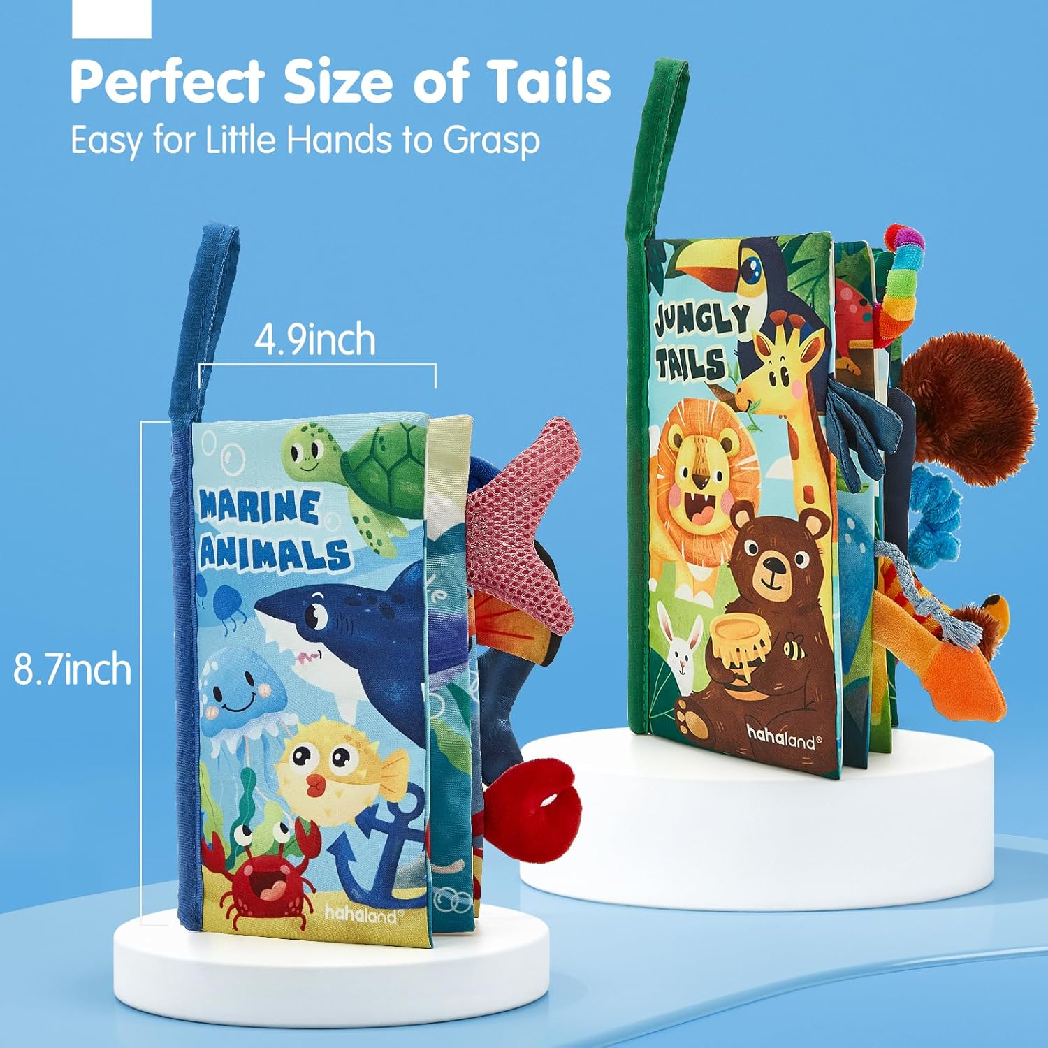 Hahaland Baby Cloth Book 0-3-6 Months Baby Stroller Toy 8-9 Months Set of 2 Soft Crinkling Sound Best Gift for Newborn Baby Boys Girls