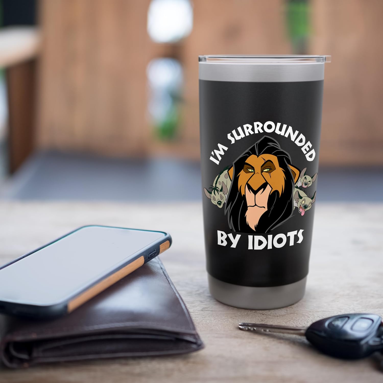Disney Vaso aislado de acero inoxidable The Lion King Scar Surrounded By Idiots