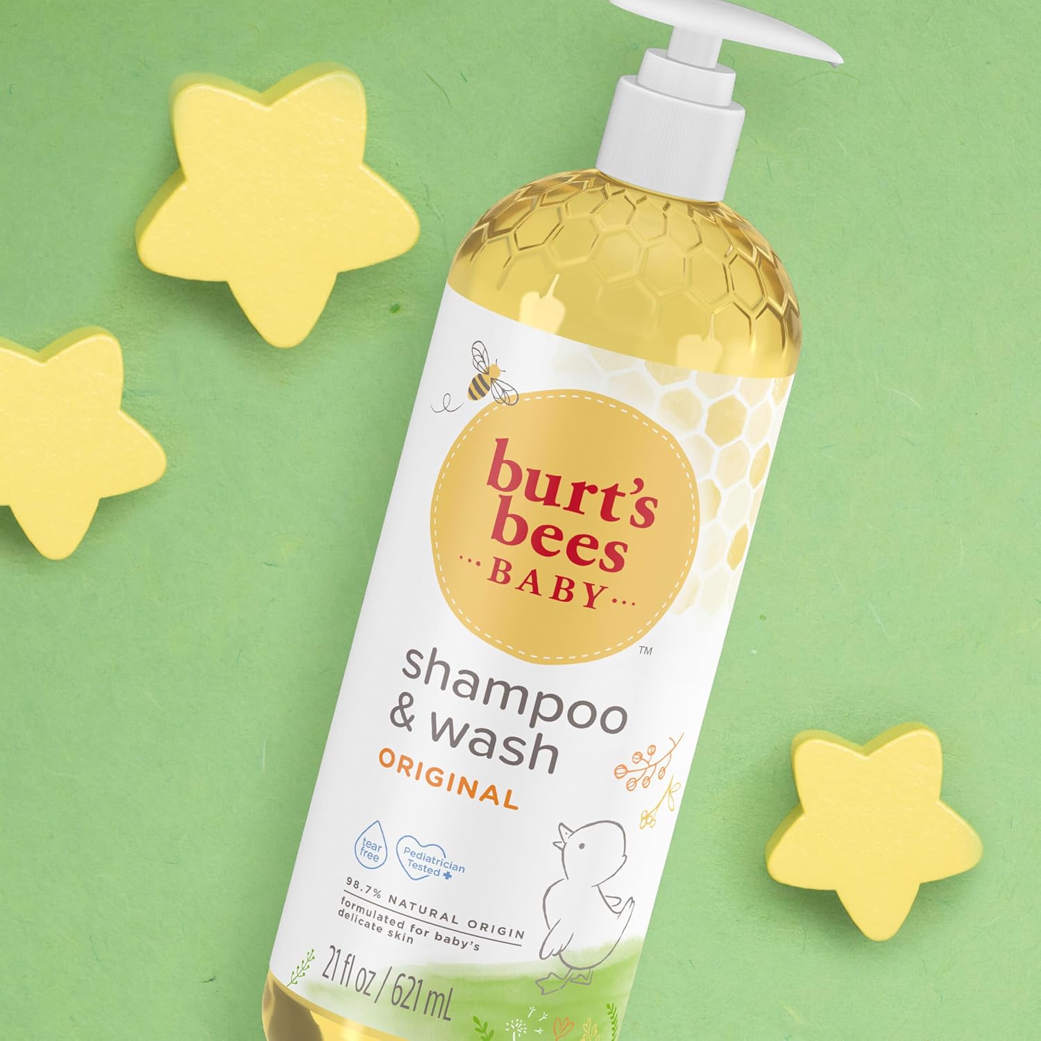 Burt's Bees Champú y lavado de bebés, jabón para bebés de lágrimas originales - 21 onzas (paquete de 1), el embalaje puede variar.