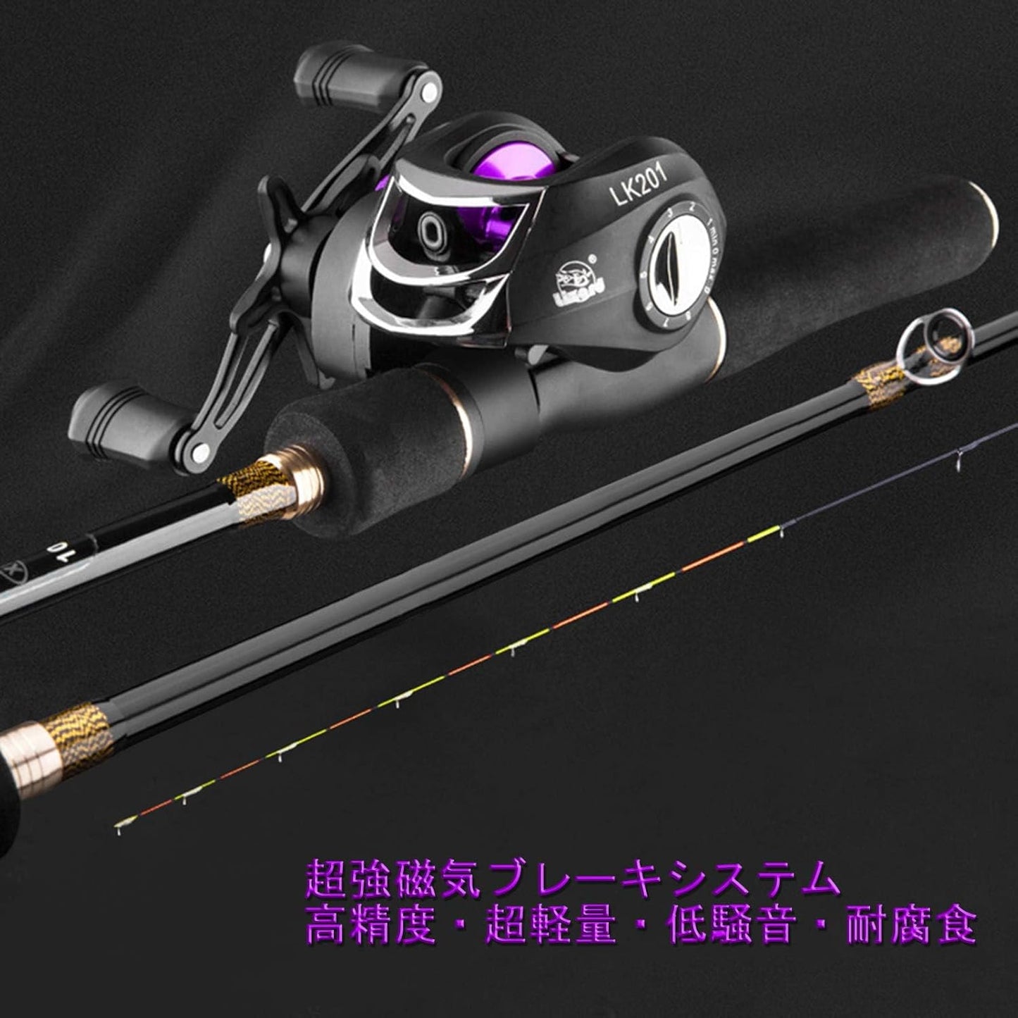 Bait Reel, Saltwater Fishing, Freshwater Fishing, Magnetic Brake, 7.2:1 Gear Ratio, 17+1BB, Maximum Drag Force, 17.6 lbs (8 kg), Bass Fishing, Fishing Reel, Lightweight, Left/Right Handle (Left
