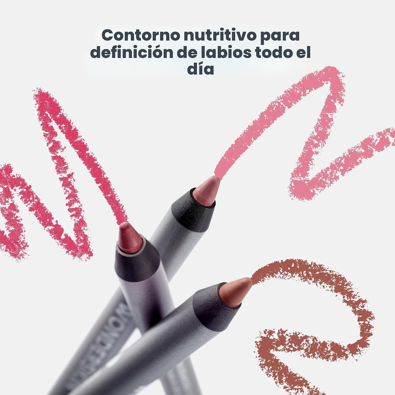 Wonderskin Lápiz delineador de labios - Delineador de labios contorneador 360, duradero, lápiz de labios afilable, impermeable y a prueba de transferencia, delineador de labios desnudo (Morado)