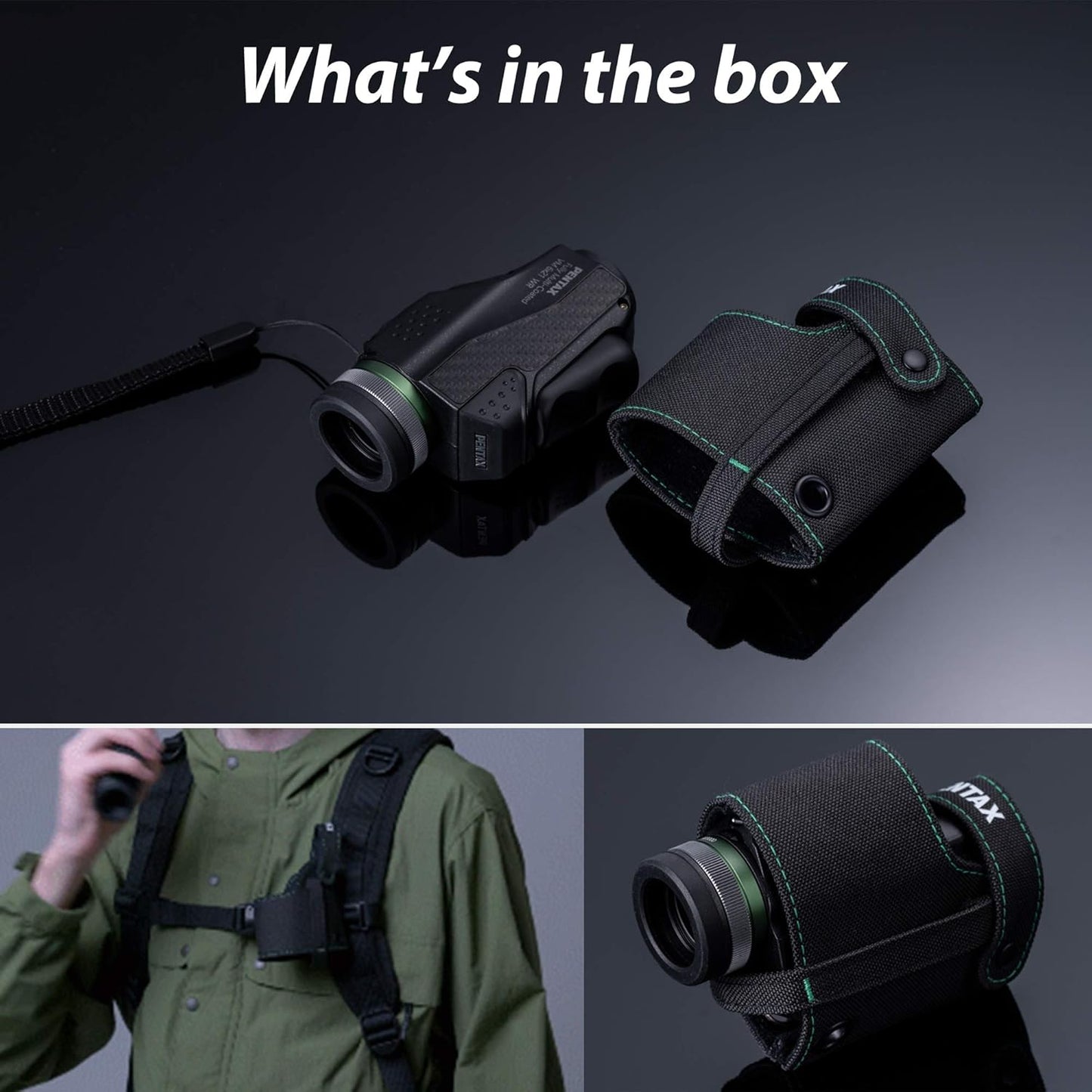 The Pentax 63620 Monocular VM 6x21 WP is easy to use with one hand. Ergonomically designed for easy operation. Waterpro
