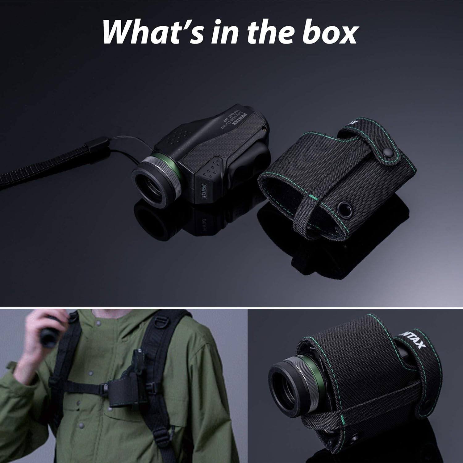 The Pentax 63620 Monocular VM 6x21 WP is easy to use with one hand. Ergonomically designed for easy operation. Waterpro