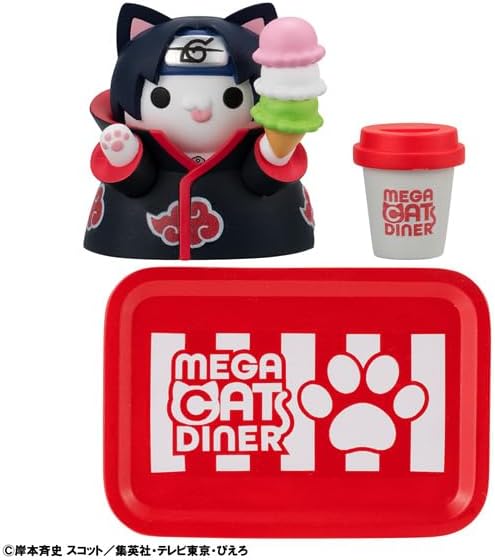MegaHouse Mega Cat Project Naruto! Megacat Diner (Box) Approx. 1.2 inches (30 mm), PVC Pre-painted Complete Figure