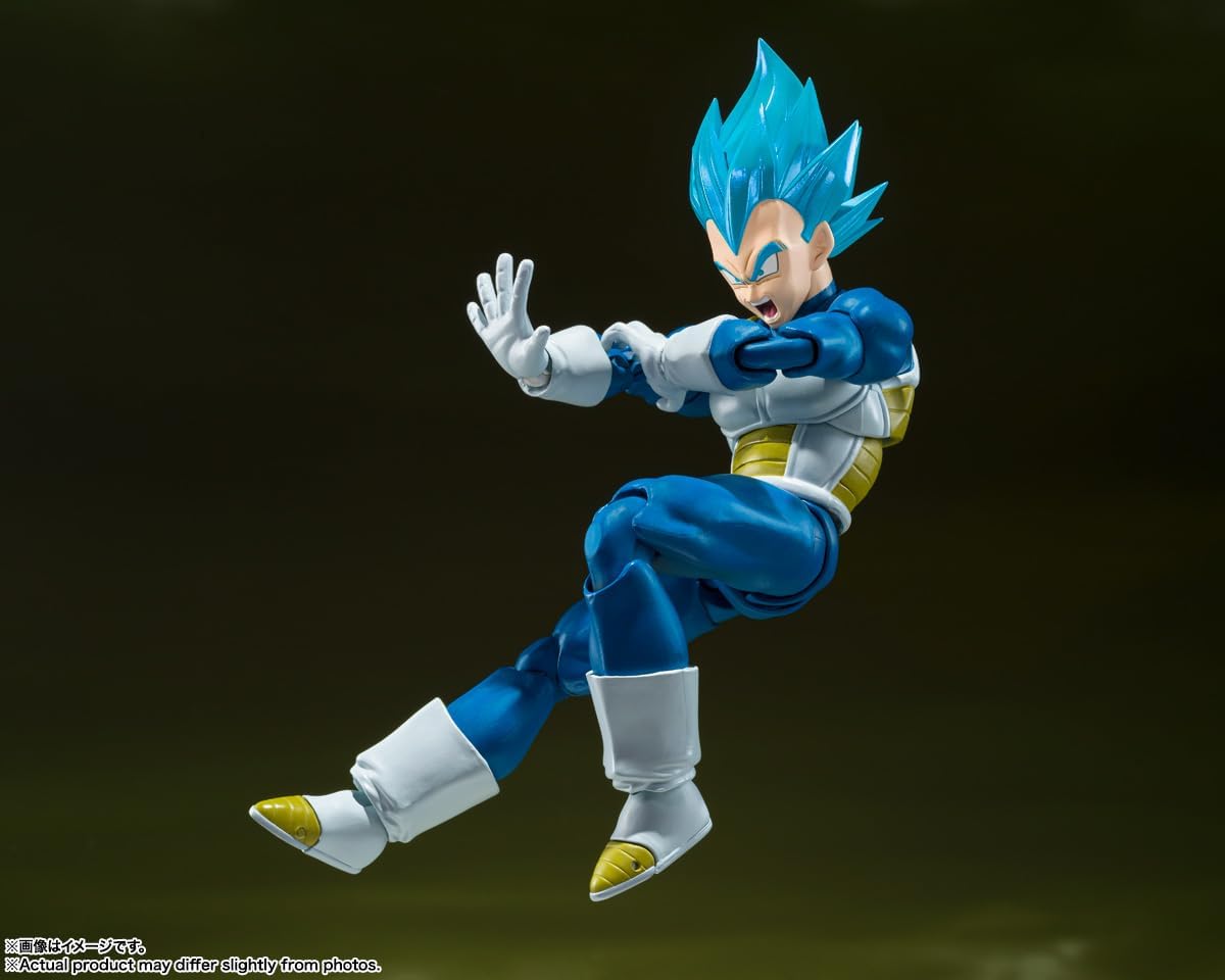 S.H. Figuarts Dragon Ball Super Super Saiyan God Super Saiyan Vegeta - Pride of Penetrating Saiyan - Approx. 5.3 inches (135 mm), PVC & ABS Pre-painted Action Figure