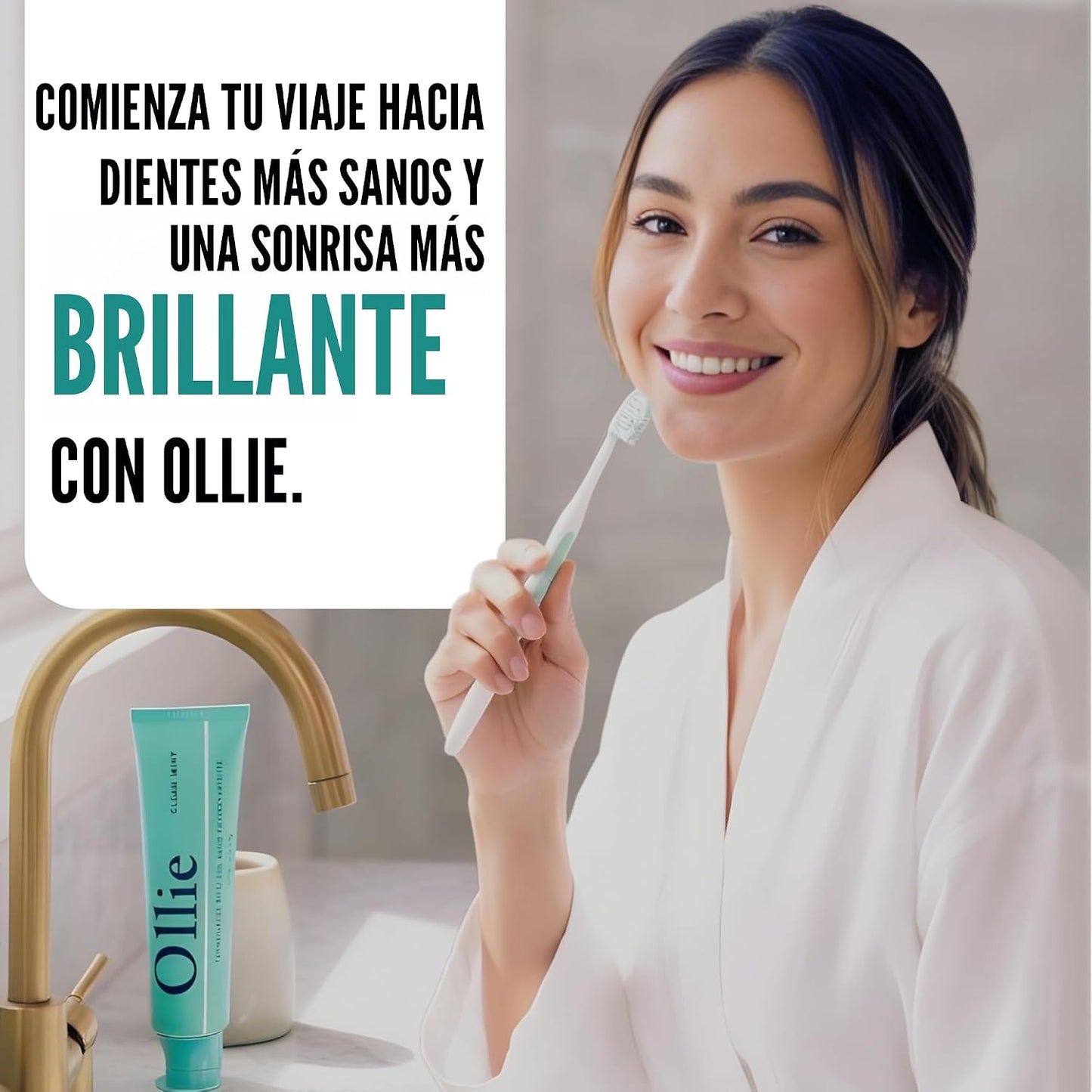 Ollie Pasta de dientes 10% Nano hidroxiapatita sin flúor para esmalte remineralizante, dientes sensibles y blanqueamiento, menta limpia, 4 onzas (paquete de 1)