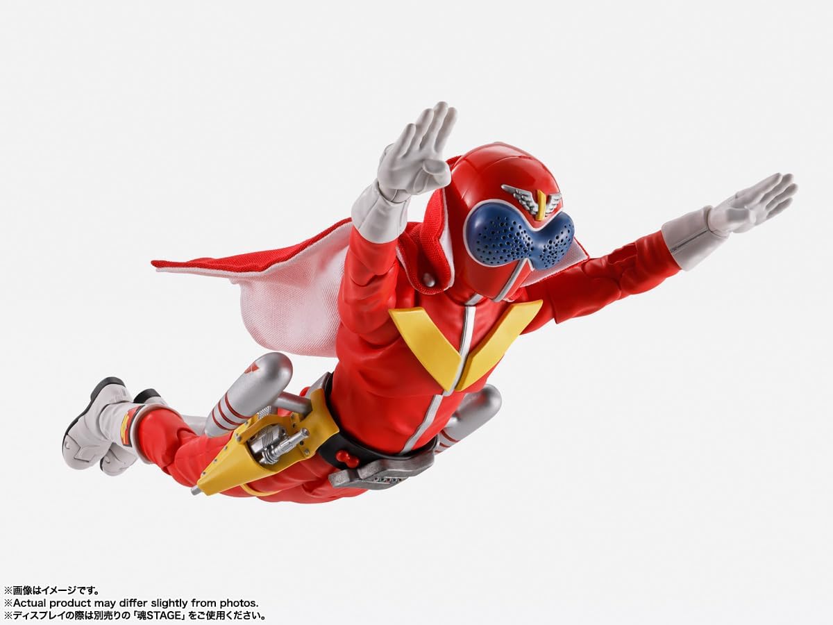 TAMASHII NATIONS S.H. Figuarts (True Bone Carving Process), Secret Sentai Goranger, Akaranger, Super Sentai 50th Anniversary Version, Approx. 5.7 inches (145 mm), PVC & ABS & Fabric, Painted Action