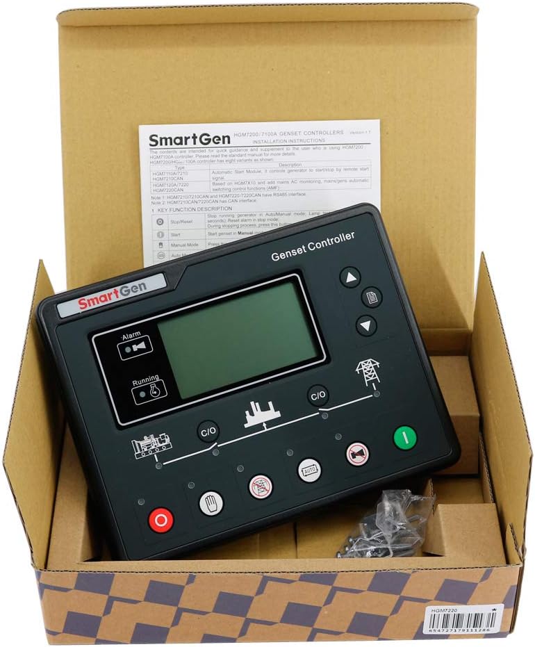 Smartgen HGM7220 自動起動モジュール ジェネレータ コントローラ (USB/RS485 自動メイン障害コントローラ パネル付き)