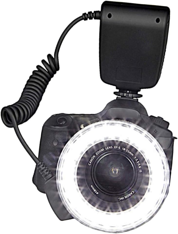 B Baosity Macro Ring Light with 8x Adapter Ring LED Flash Light for Canon Nikon Olympus Panasonic