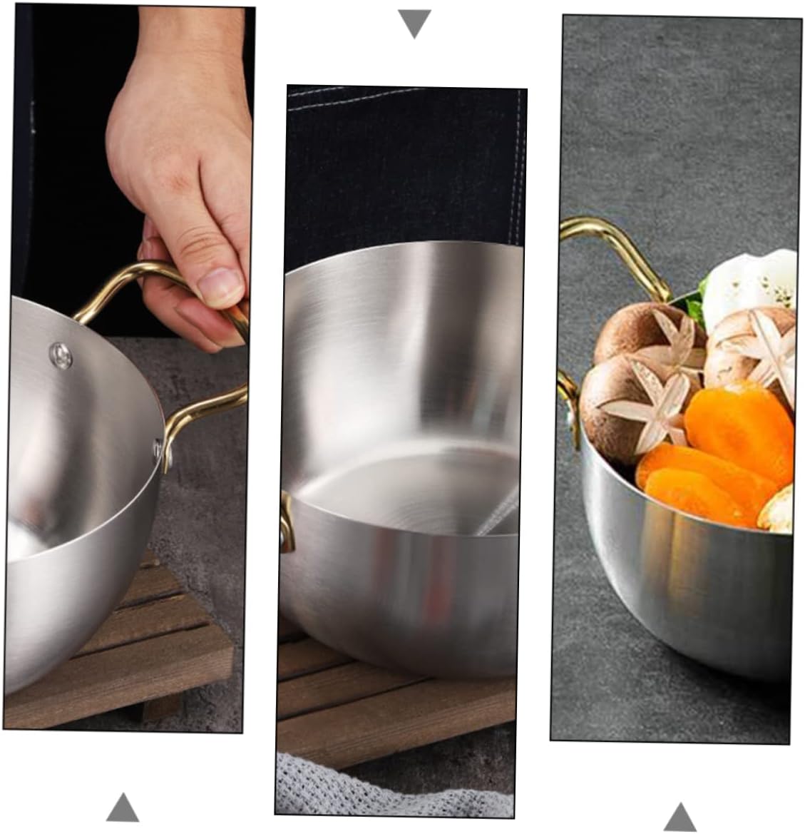 UTHCLO 1 Piece Ramen Pot Instant Noodles Seafood Food Cooking Pot Portable Eel Pot Ramen Aluminum Pot Instant Udon Pot Stainless Steel Binaural Pot Stainless Steel Silver