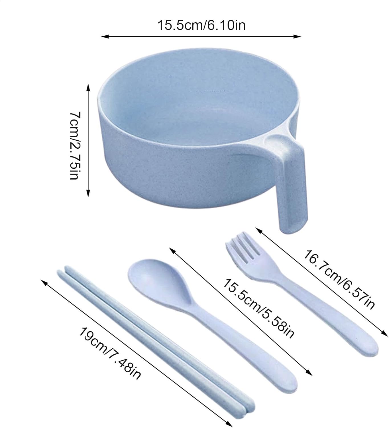 Ramen Bowl Set - Instant Noodle Bowl Set, Ramen Bowl Set, Ramen Instant Noodle Bowl with Handle and Lid for Ramen, Pho, Udon, Soba, Asian Cuisine - 6.1x2.76 Inches