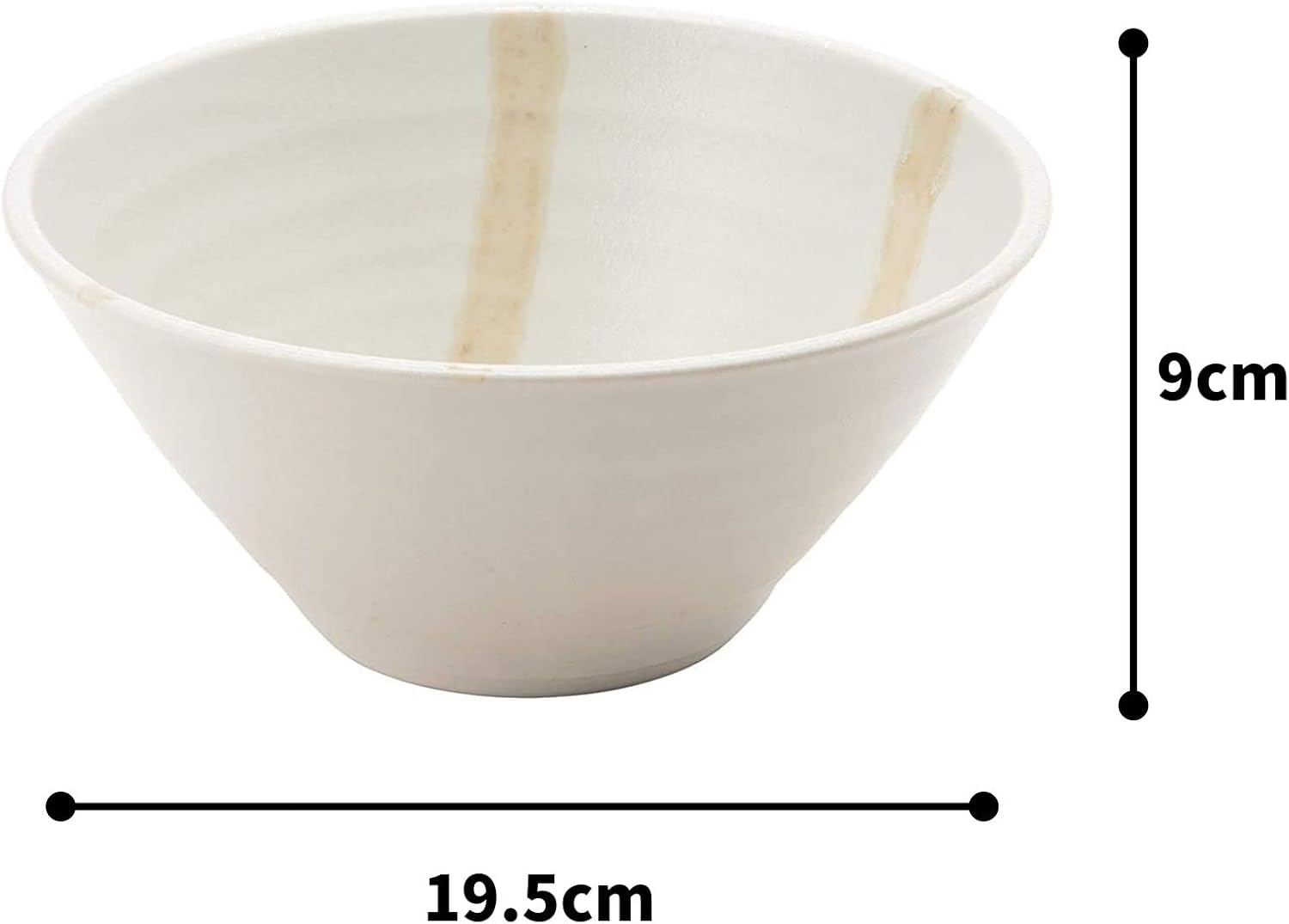 Minoyaki Ramen Bowl / Donburi Bowl Splatted Perpendicular Bowl