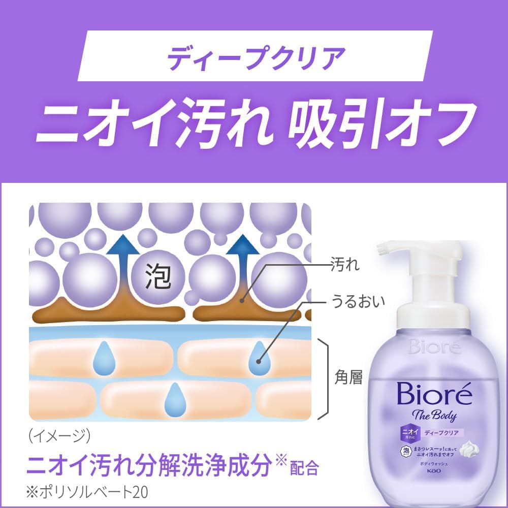 Bioré The Body Foam Type Deep Clear Pump 510 ml Body Soap Body Wash
