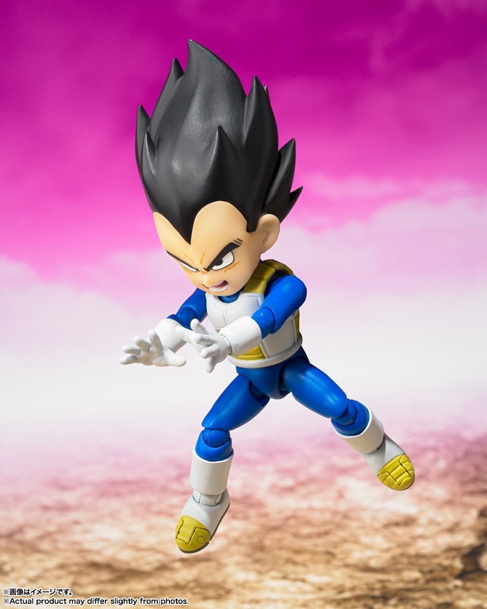 BANDAI SPIRITS S.H. Figuarts Dragon Ball DAIMA Vegeta (Mini) Approx. 2.8 inches (70 mm), PVC & ABC, Pre-painted Action Figure