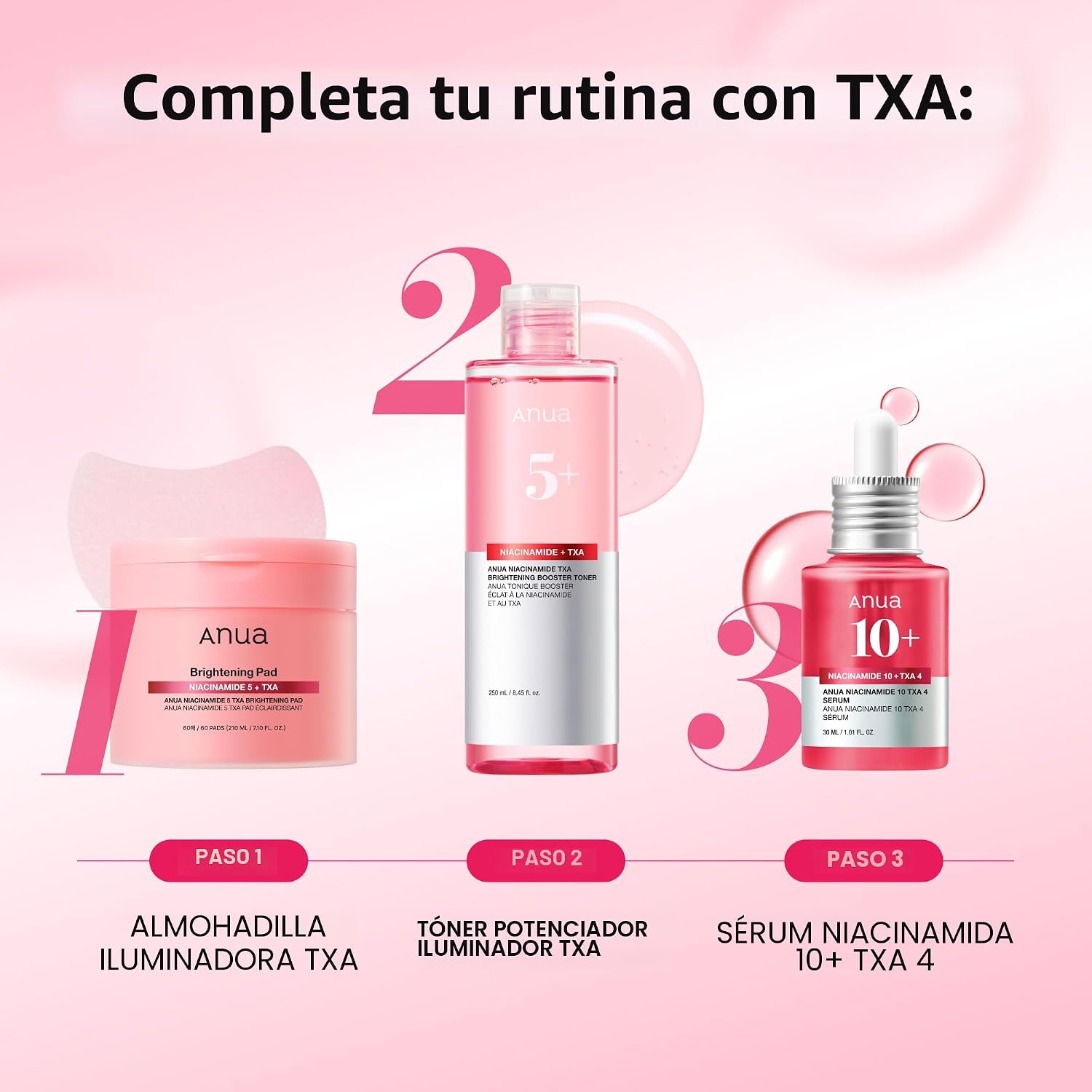 ANUA Suero de Niacinamida 10 + TXA 4, Ácido Hialurónico, Ácido Tranexámico, Suero Facial Para Piel de Vidrio, Suero de Retorno al Brillo, Cuidado de Manchas Oscuras, Cuidado de la Piel Postnatal
