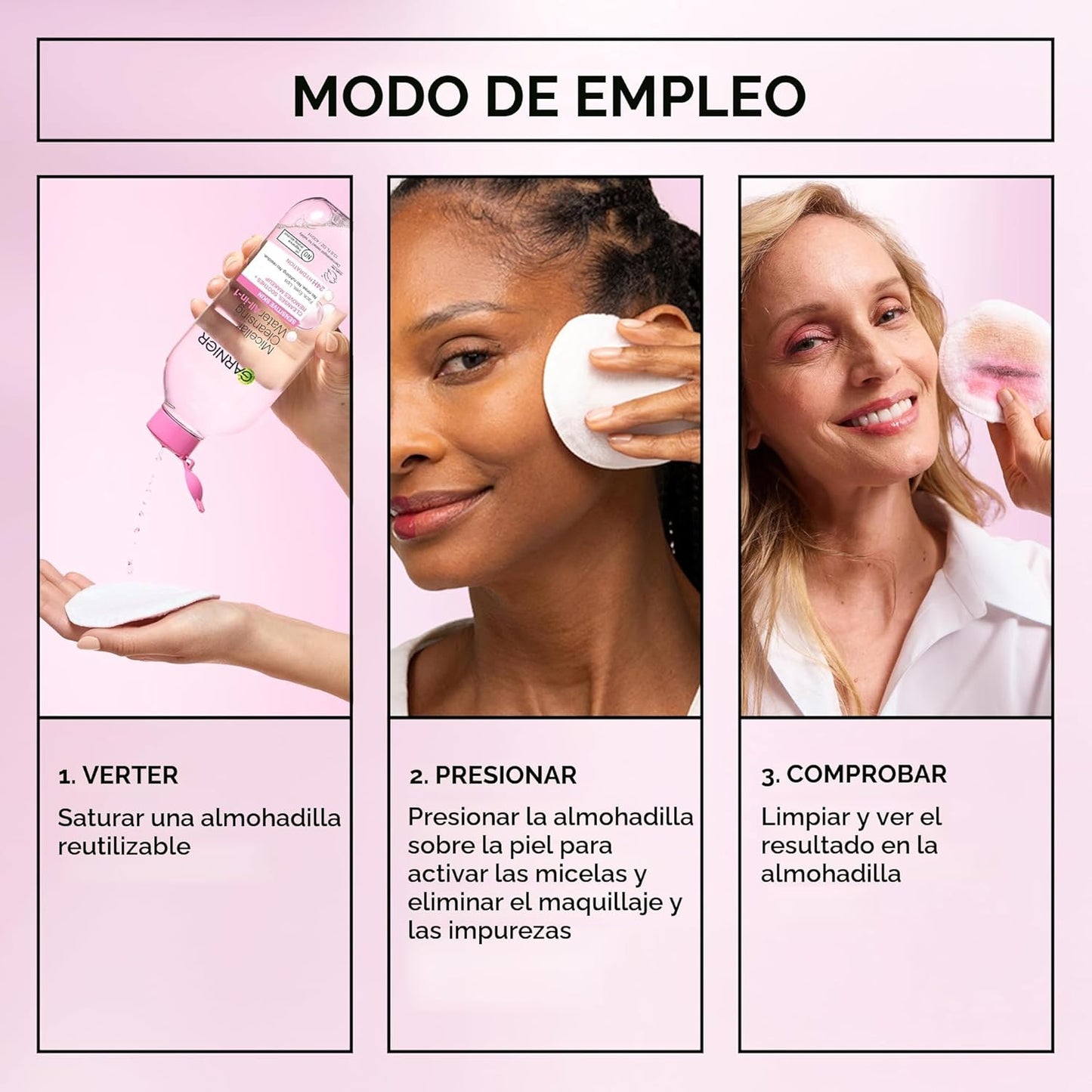 Agua micelar Garnier, limpiador facial hidratante y desmaquillante, adecuada para pieles sensibles, vegana, sin crueldad animal, 13.5 fl oz (400mL), 1 unidad