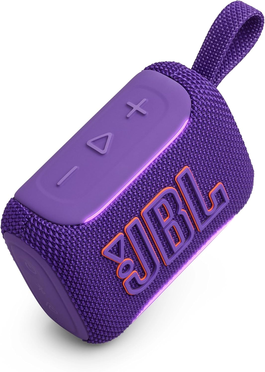 JBL JBLGO5PURJN GO5 Bluetooth Speaker, USB C Charging, IP68 Dustproof, Waterproof, Lossless Playback, Ambient Edge Light, AirTouch, Stereo Pairing, Small, App Compatible, Auracast Compatible, Passive