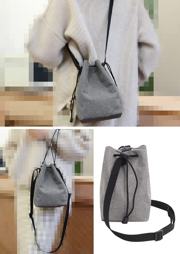[KOOLRIVER] Camera Case for Nikon D780 SLR Camera Bag Drawstring Men's Shoulder Handbag SLR Camera Case Camera Bag SLR Girls Cute Simple Casual Unisex Shoulder Bag Pouch (Light Gray)