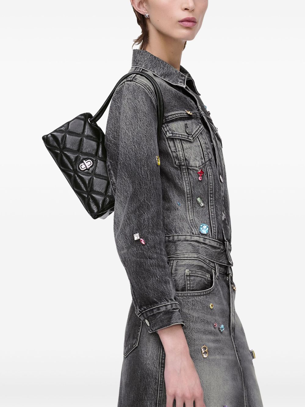 Marc マークジェイコブスデュアルチェーンミニレザーショルダーバッグ - Image 7