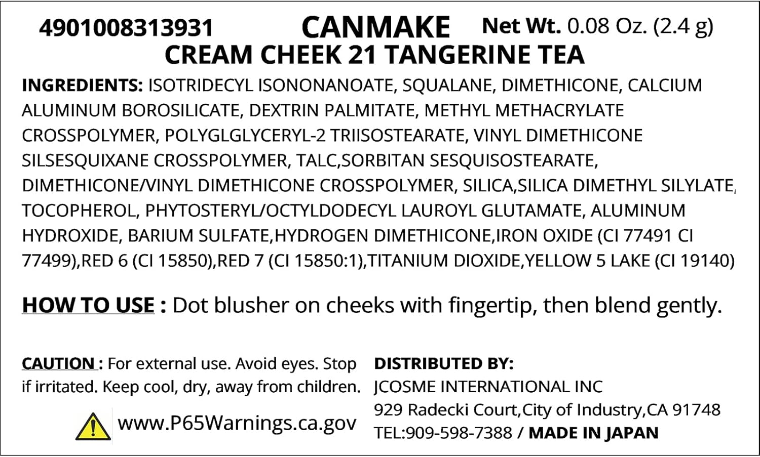 Canmake Cream Cheek 21 Tangerine Tea