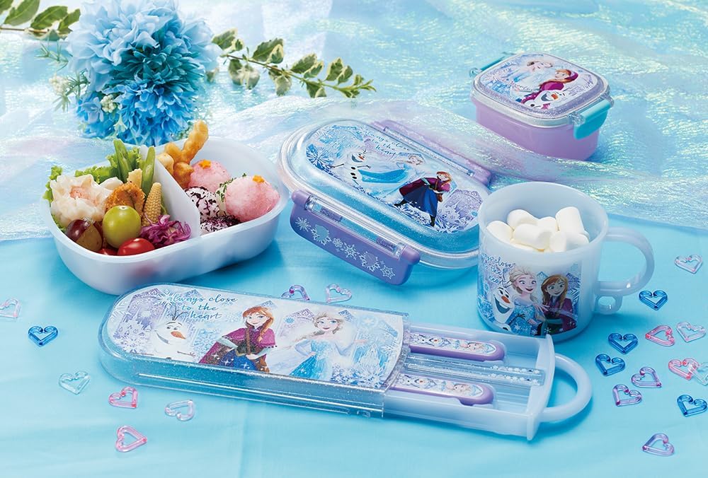 Skater Children's Bento Box 360ml with Fluffy Lid, Made in Japan, 1-Tier Lunch Box, Dishwasher Safe, Microwave Safe, Disney Frozen 25, for Girls, QAF2BAAG-A