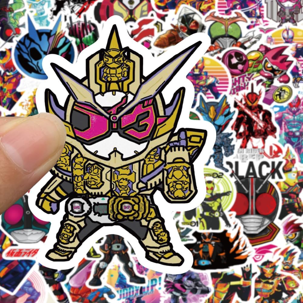 Kamen Rider Stickers Set of 100 Kamen Rider Stickers Cartoon Character Stickers Cute Stylish Notebook Sticker Moe Goods Surrounding Picture Pasting Props Gift DIY Decoration Letter Mobile Notebook