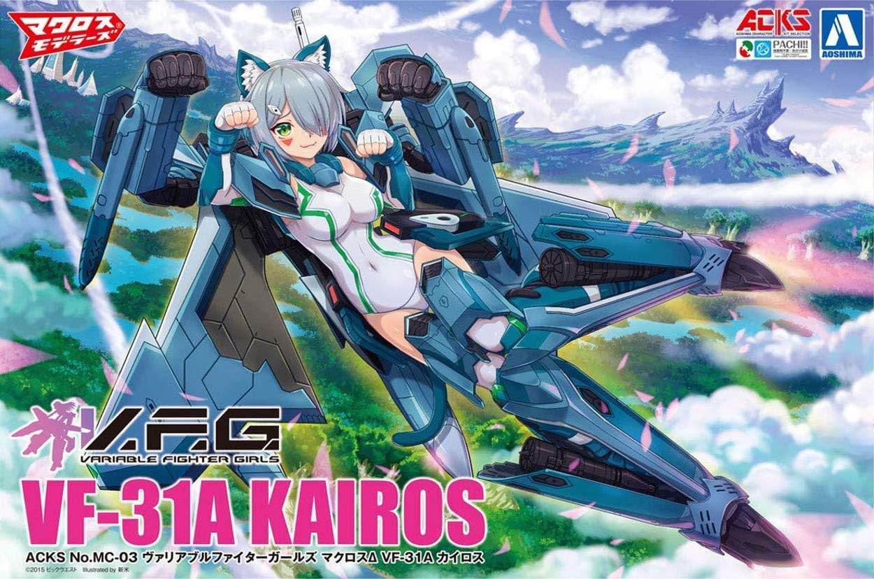 Aoshima Bunka Kyozai MC-03 VFG Macross Delta VF-31A Kairos, Total Height 6.1 inches (155 mm), Color-coded Plastic Model
