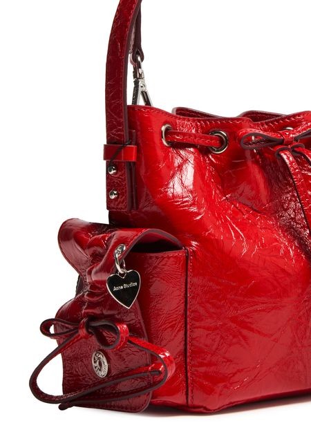 ACNE Multipocket mini bucket bag crinkled patent - Image 7