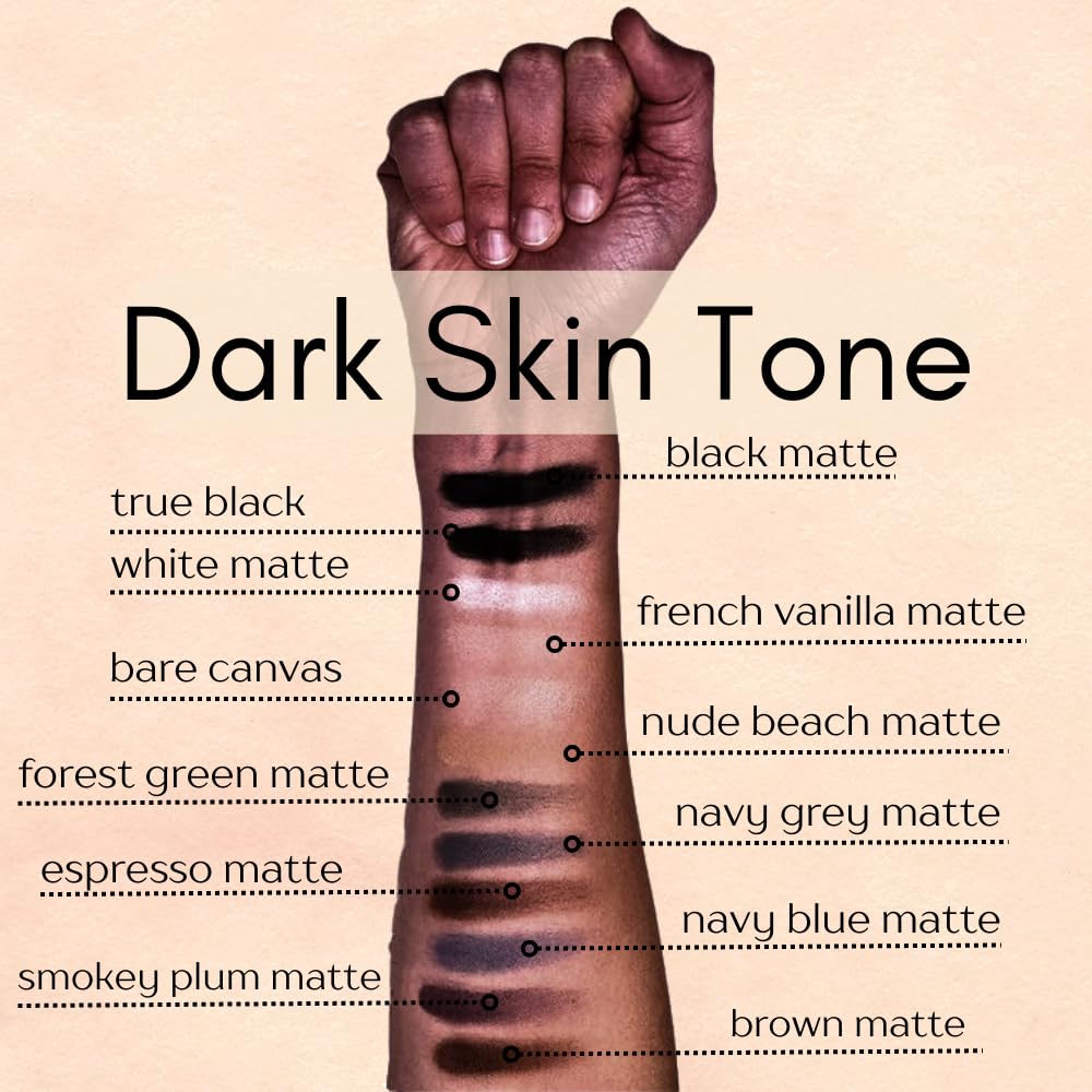 Sombra de ojos en polvo prensado mate, pigmento profundo, brillo de lujo, sombras de ojos negras, sin talco ni parabenos, vegano, sin pruebas de animales y sin crueldad, individual, maquillaje para mujeres maduras y jóvenes.