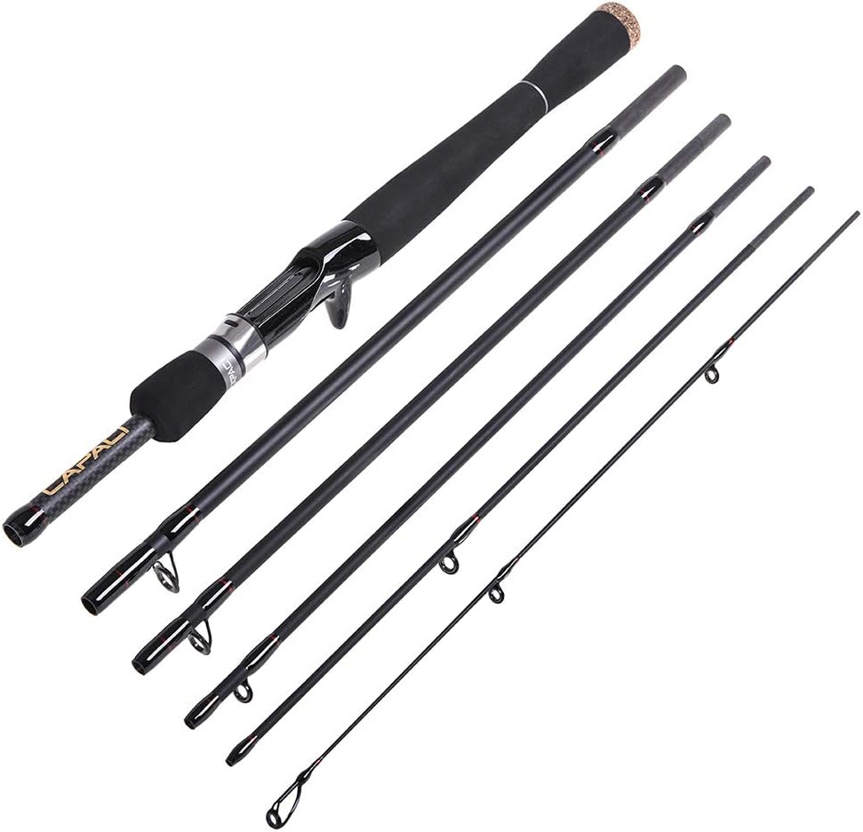 2.1m/2.4m 6 Section Carbon Spinning Casting Fishing Rod Lure Fishing Rod Hand Pole Fishing Tackle