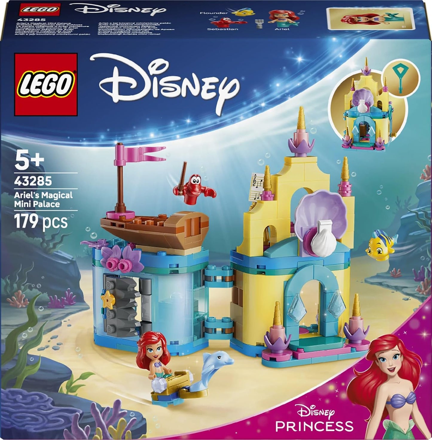 Lego 43285 Disney Princess Ariel's Magic Mini Palace Toy Birthday Present Blocks Educational Girls Boys Children 5 6 7 8 Years Old Disney Goods Interior Stylish
