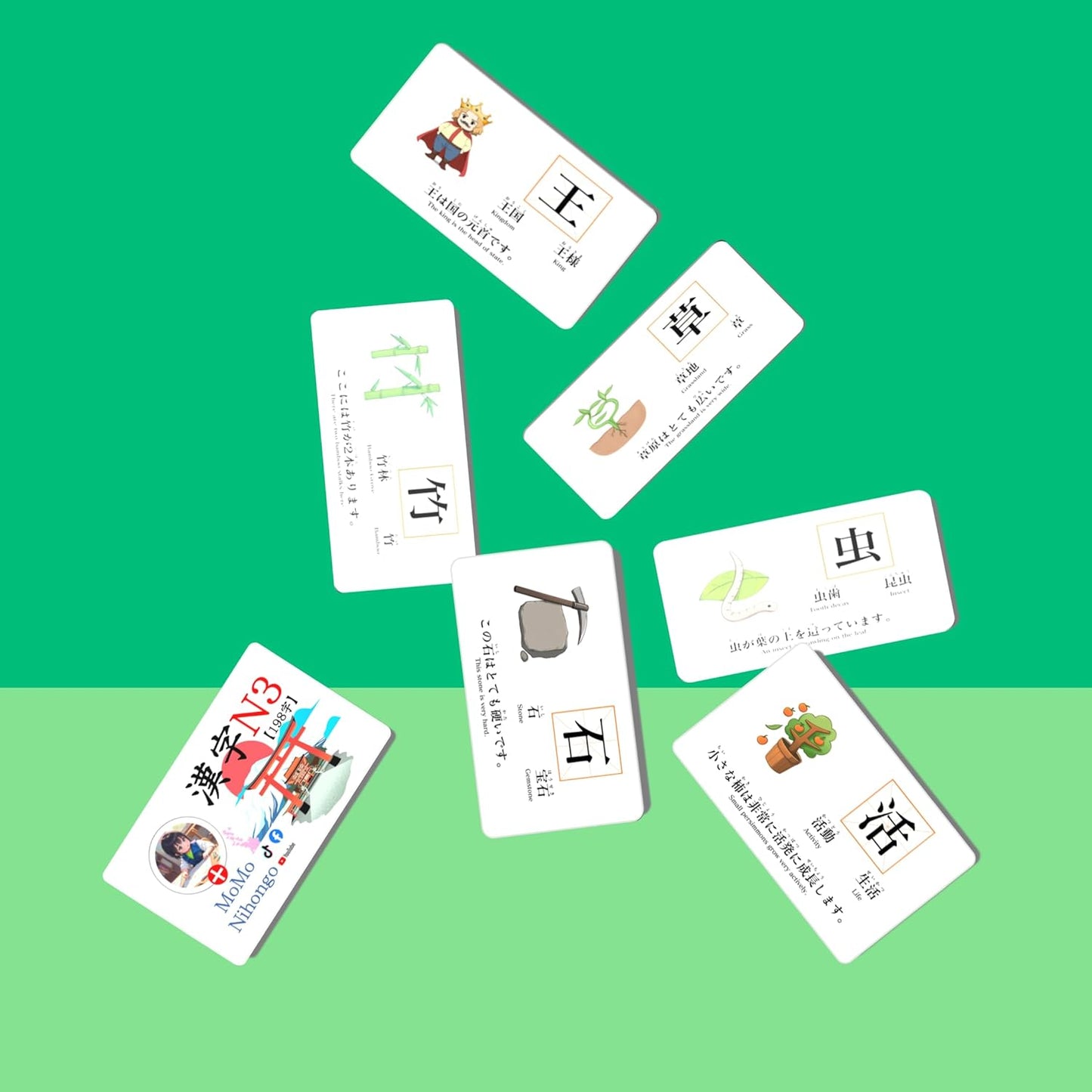 N3 - JLPT N3 Kanji Flashcards Test Japanese Language Proficiency with Indonesian (日本語能力試験)