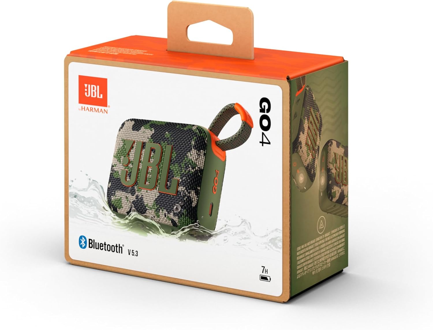 JBL GO4 Bluetooth Speaker, USB C Charging/IP67 Dustproof and Waterproof/App Compatible/Passive Radiator/Portable/Squad JBLGO4SQUAD