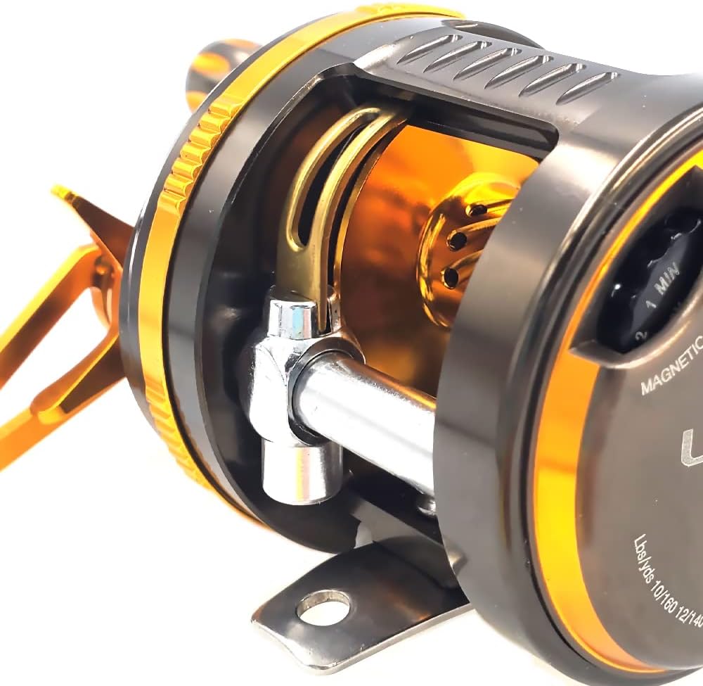 YU232 Fishing Reel, Bait Reel, Drum Reel, Lightweight, Deep Groove Spool, Aluminum Alloy Spool, For Sea, Mountain Streams, Fishing, Strong Magnetic Brake, Far Throw