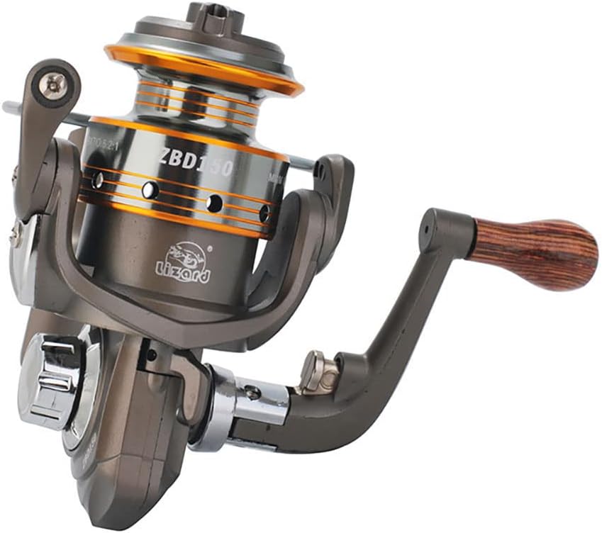 Mini Spinning Reel, 5.2:1 Gear Metal Fishing Reel, 13+1BB Powerful Spinning Fishing Reel with Interchangeable Handle, Small Compact Fishing Reel for Carp Bass Trout Fishing Mini 150