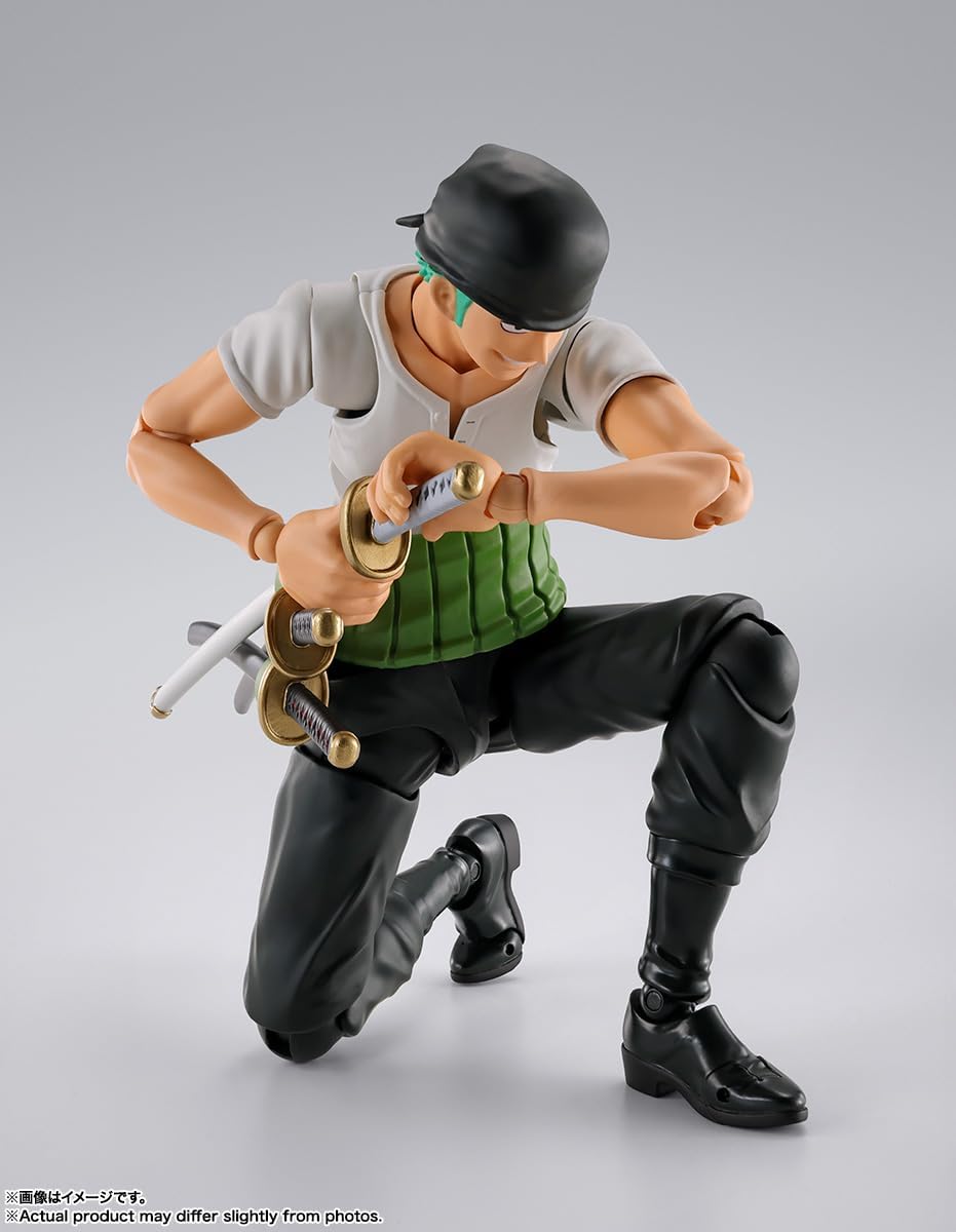 BANDAI SPIRITS S.H. Figuarts One Piece Roronoa Zoro - Dawn of Adventures, Approx. 5.9 inches (150 mm), PVC & ABS, Pre-painted Action Figure