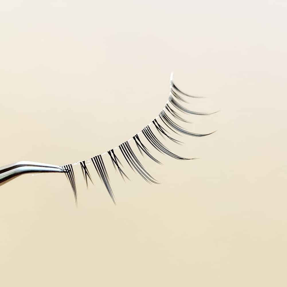 False Eyelashes, 4D False Eyelashes, Natural False Eyelashes, Ultra Lightweight, Soft, Handmade False Eyelashes Clustered Transparent Axis 5 Pairs H22T
