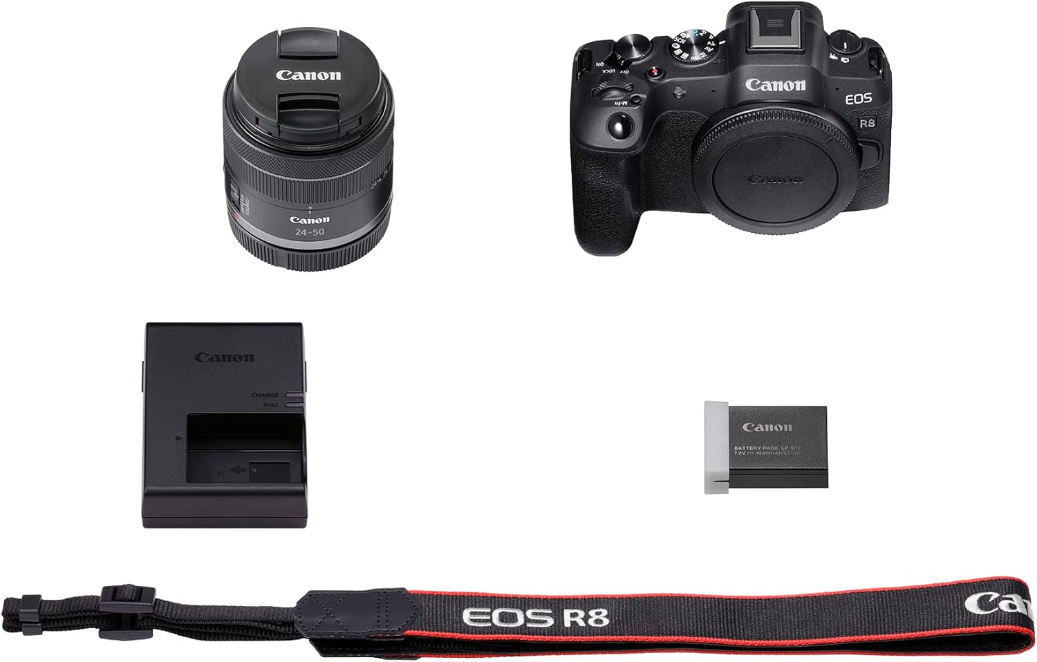 Canon EOS R8 Mirrorless Camera RF24-50mm F4.5-6.3 is STM Lens Kit Full Frame Hybrid Camera 24.2 Megapixel CMOS Image Sensor 4K Video Content Creator Vlog Camera Black