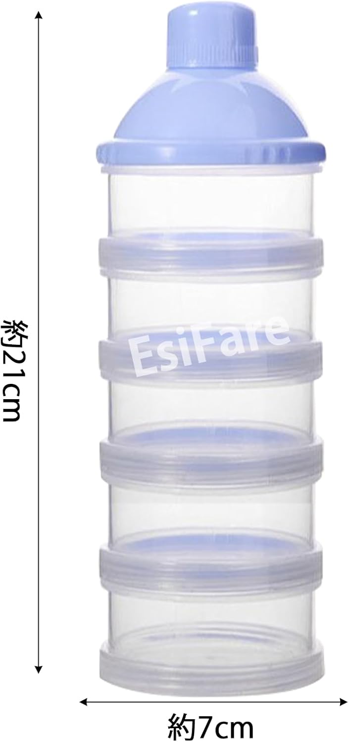 EsiFare Baby Milk Case, Milk Powder Divided Case, Baby Food Storage Container, 5 Layers, Milk Stocker, Stackable Milk Powder Carrying Case, Milk Powder Container, Dividing, Snack Storage Box, Baby