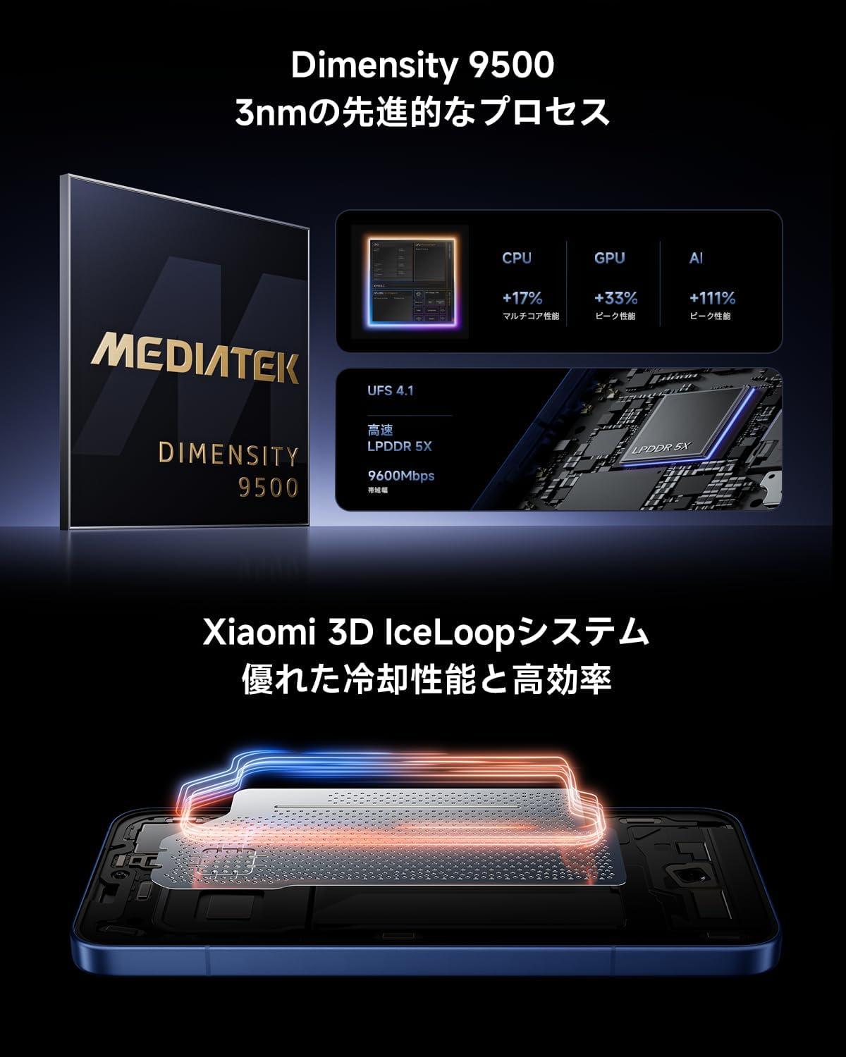 Xiaomi 17T Pro, 12GB + 256GB, Leica 5x Telephoto Camera, MediaTek Dimensity 9500, 6.83-Inch Display, 144Hz, 7,000 mAh, Large Capacity Battery, Compatible with FeliCa, IP68 Waterproof, Dustproof, Black