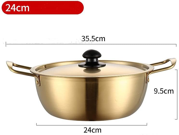 Two-Handed Hot Pot, Stainless Steel Product, Pot Dish, Tabletop, Induction Compatible, Lightweight, Pot Lid Included, 6.3 - 9.4 inches (16 - 24 cm), Small Pot, For Home Use, Commercial Use, Nabe-yaki