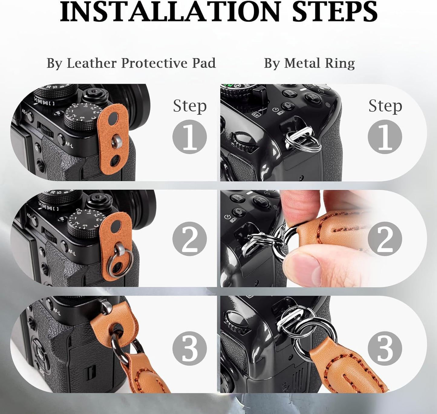 VOVMOEYA Hand Strap, Camera Wrist Strap, Compatible with Fujifilm, Sony, Canon, and Nikon Cameras, Adjustable Length, Armrest with Ring, Quick Detachment, For Small Cameras, Stylish, Compatible with