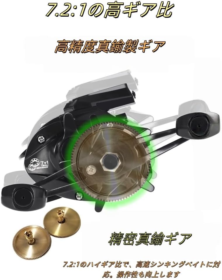 電動スピニングリール｜USB充電式＆長時間駆動｜滑らかな巻き心地＆最大ドラグ力10kg｜高精度7.2:1ギア比でパワフルかつ軽量｜遠投・穴釣り・淡水・海釣り対応｜初心者から子供・大人まで使いやすい多用途モデル [並行輸入品]