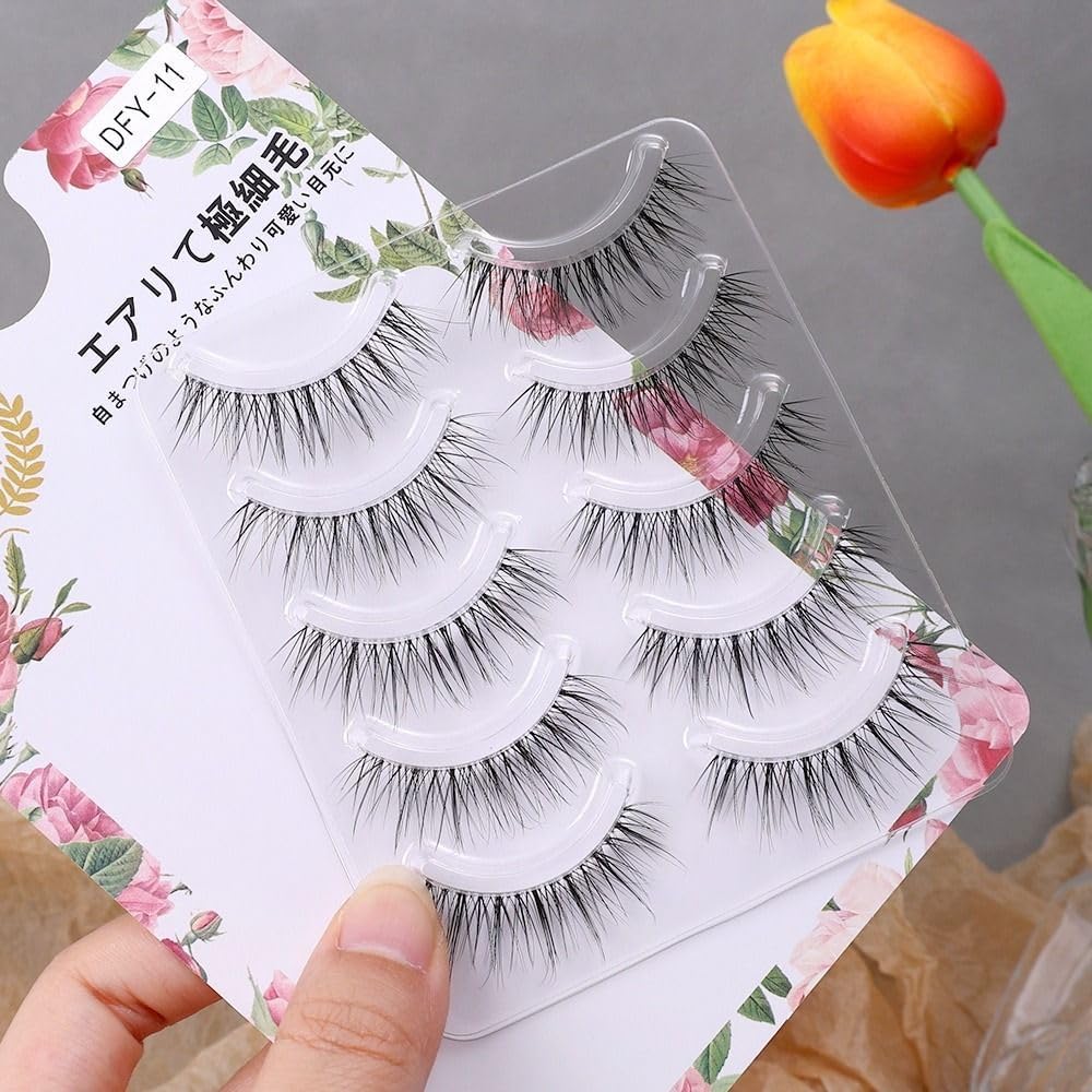 5 Pairs Fake Mink False Eyelashes 3D Volume Handmade Natural Long Fluffy Eyelash Extensions Eye Makeup Beauty Tool