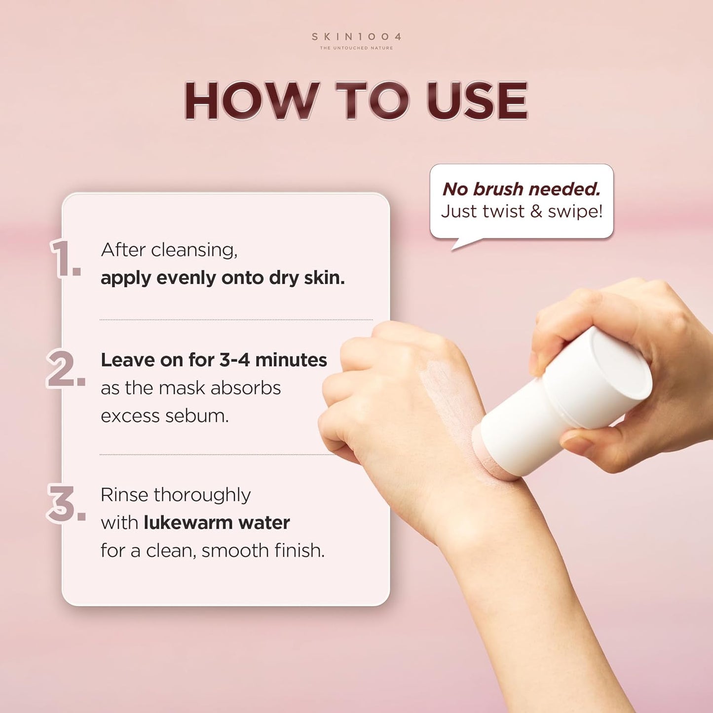 SKIN1004 Máscara de Barra de Arcilla Rápida Poremizing 27g, 0.95oz, Tratamiento Facial Coreano para Minimización de Poros, Máscara de Arcilla Rosa con Sal Rosa del Himalaya y Centella de Madagascar