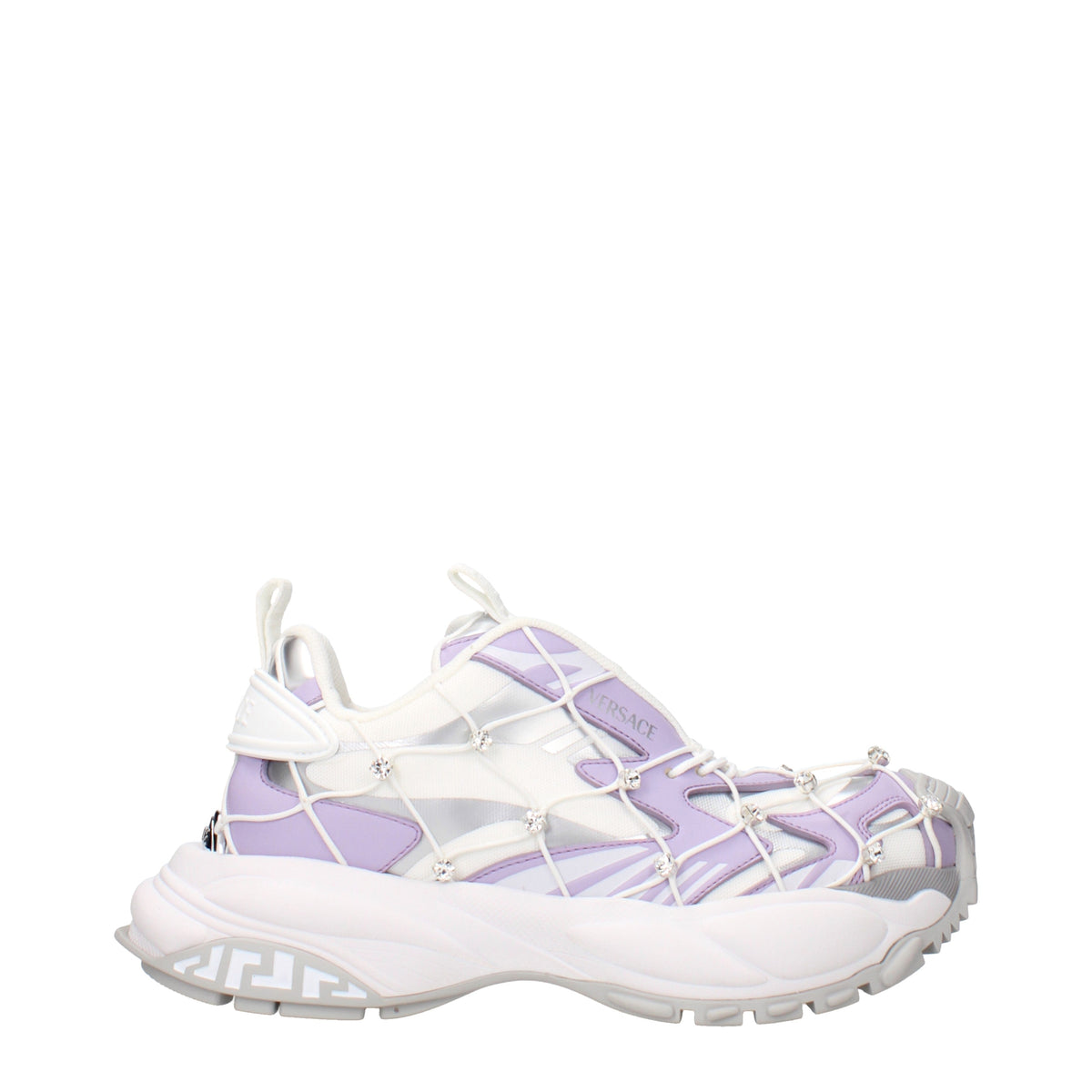 Versace ヴェルサーチ レディースs スニーカー ホワイト/ライラック ファブリック - Image 7